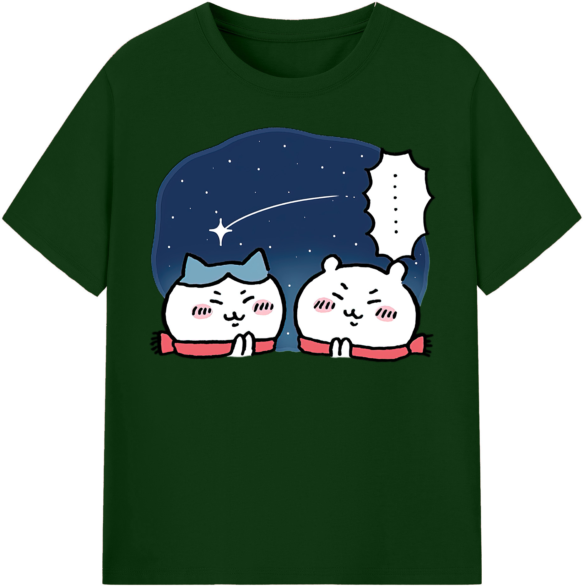 （画像用） ちいかわ ハチワレ Chii-kawa hachiware 綿100％半袖Tシャツ（フロントプリント）